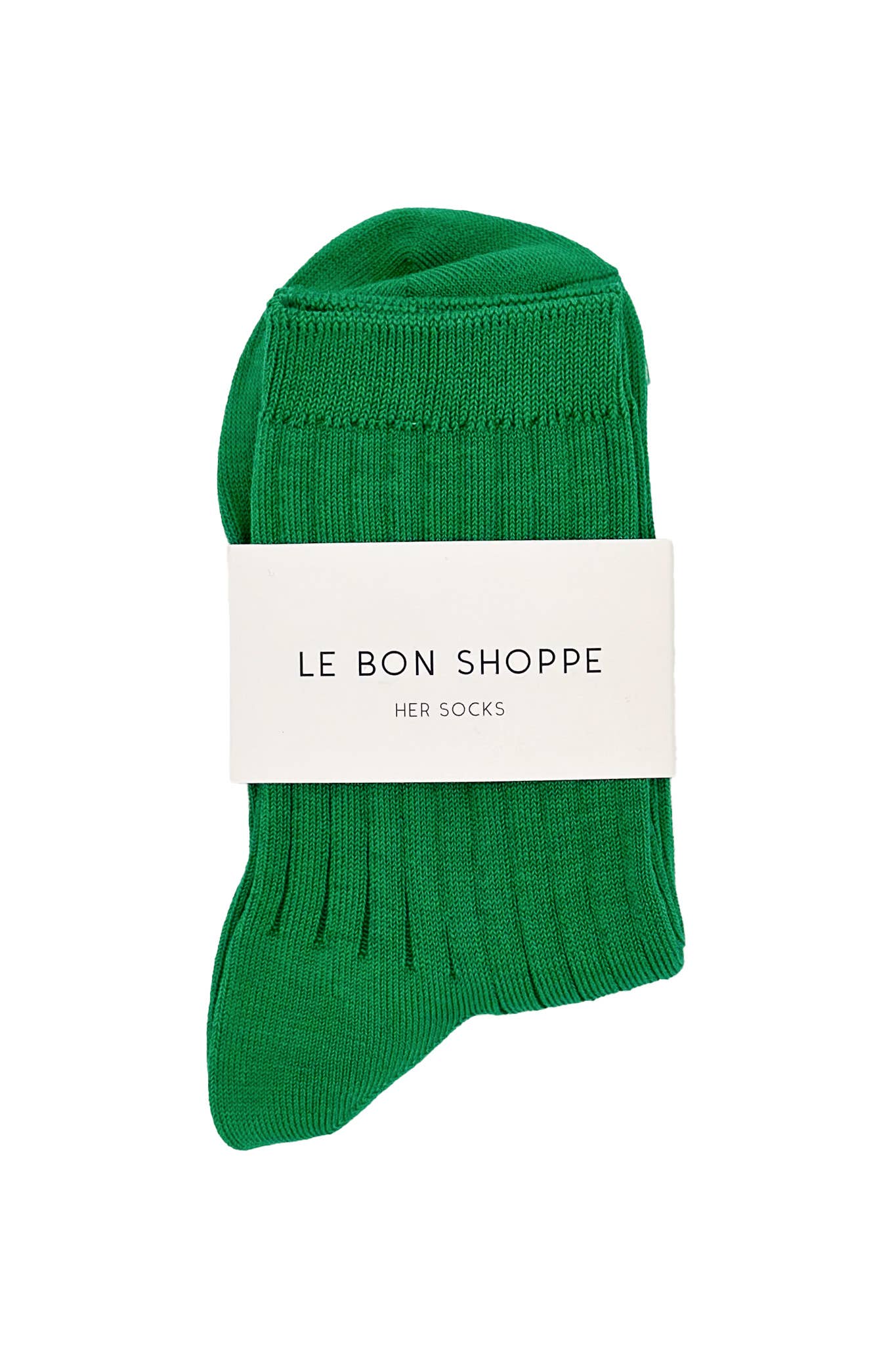Her Socks - Mercerized Combed Cotton Rib: Pesto