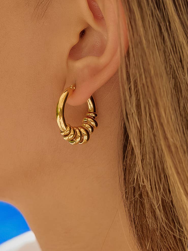 Novine Two Tone Hoop Earring\