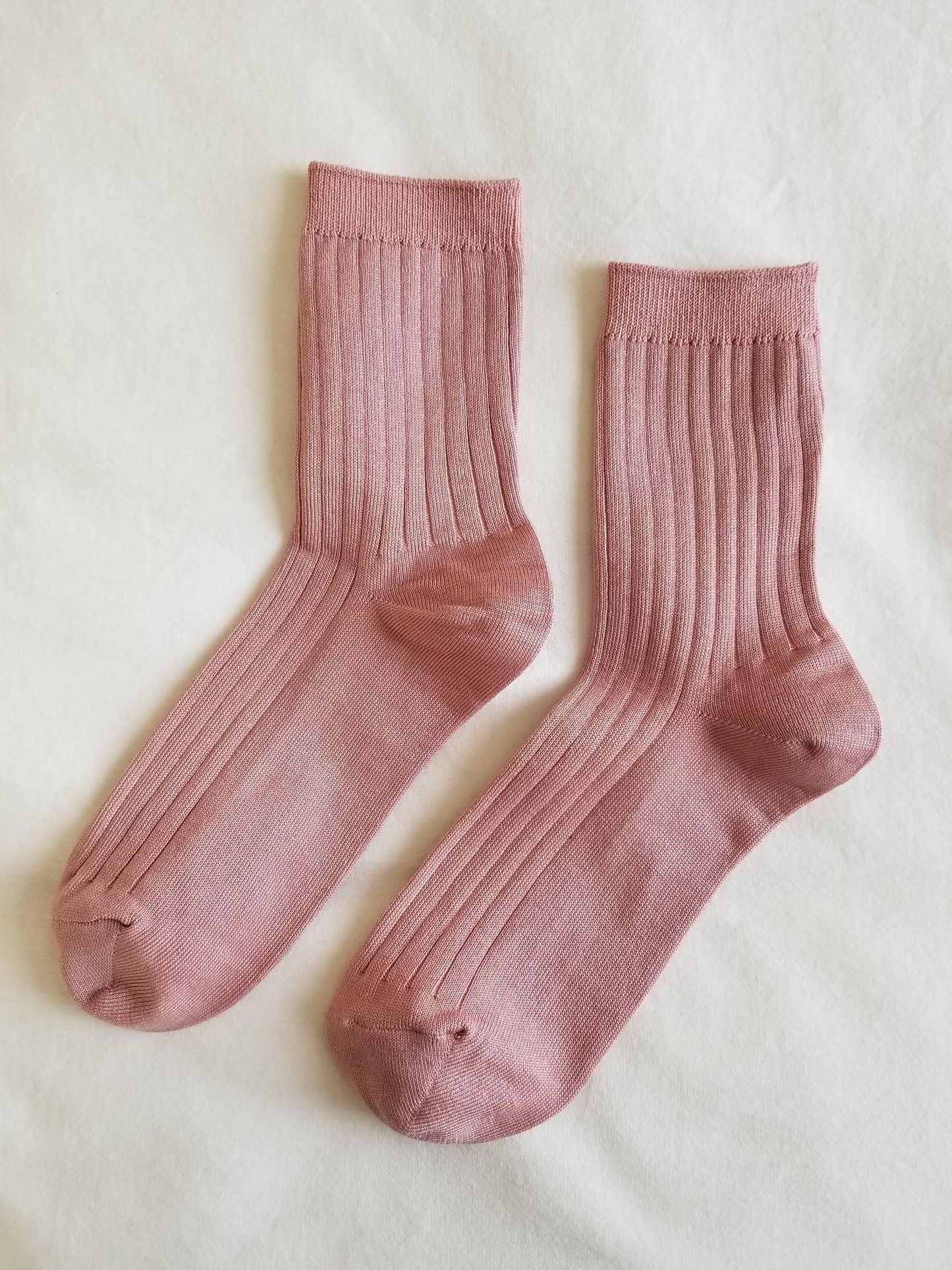 Her Socks - Mercerized Combed Cotton Rib: Pesto