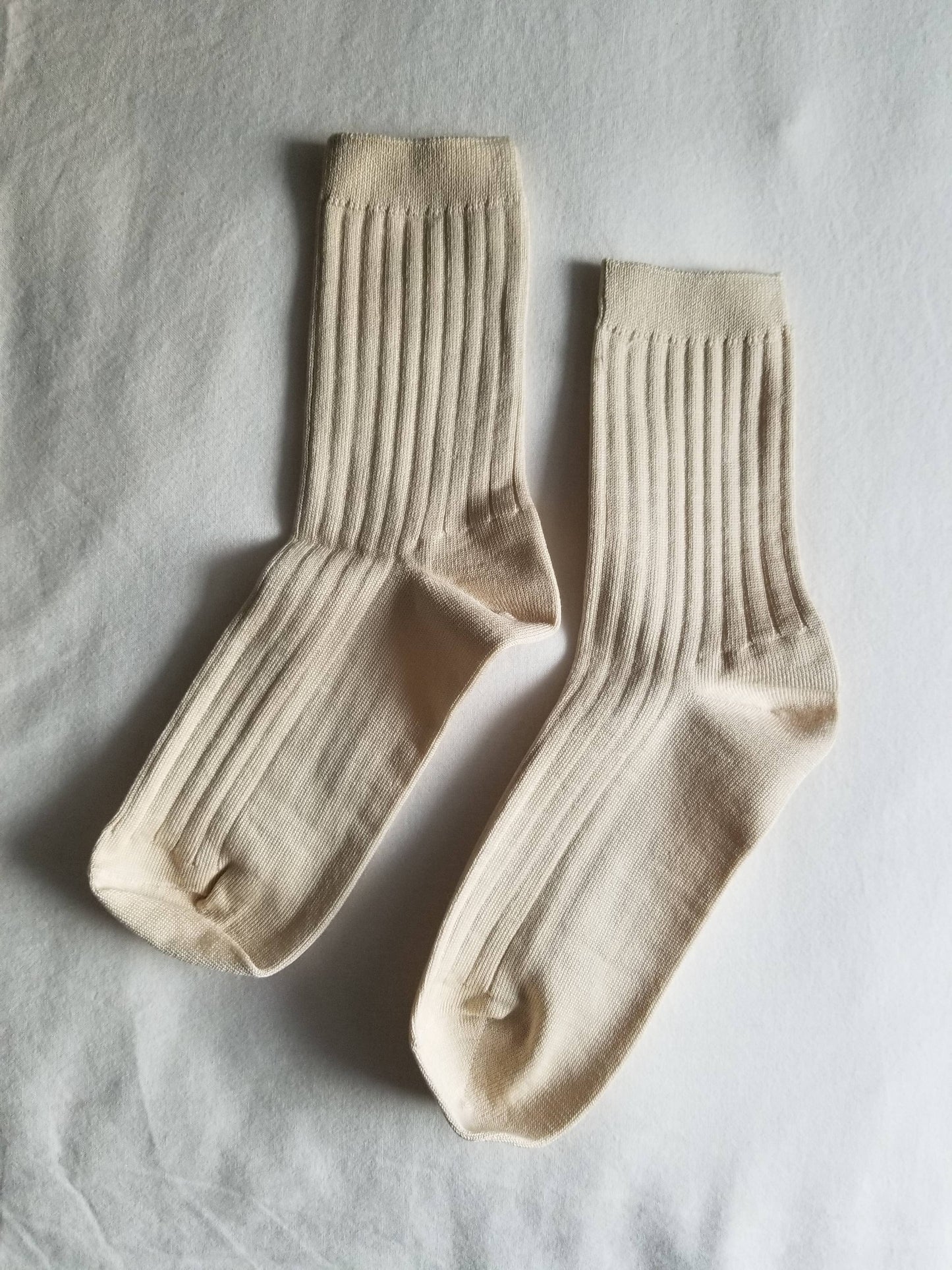 Her Socks - Mercerized Combed Cotton Rib: Pesto