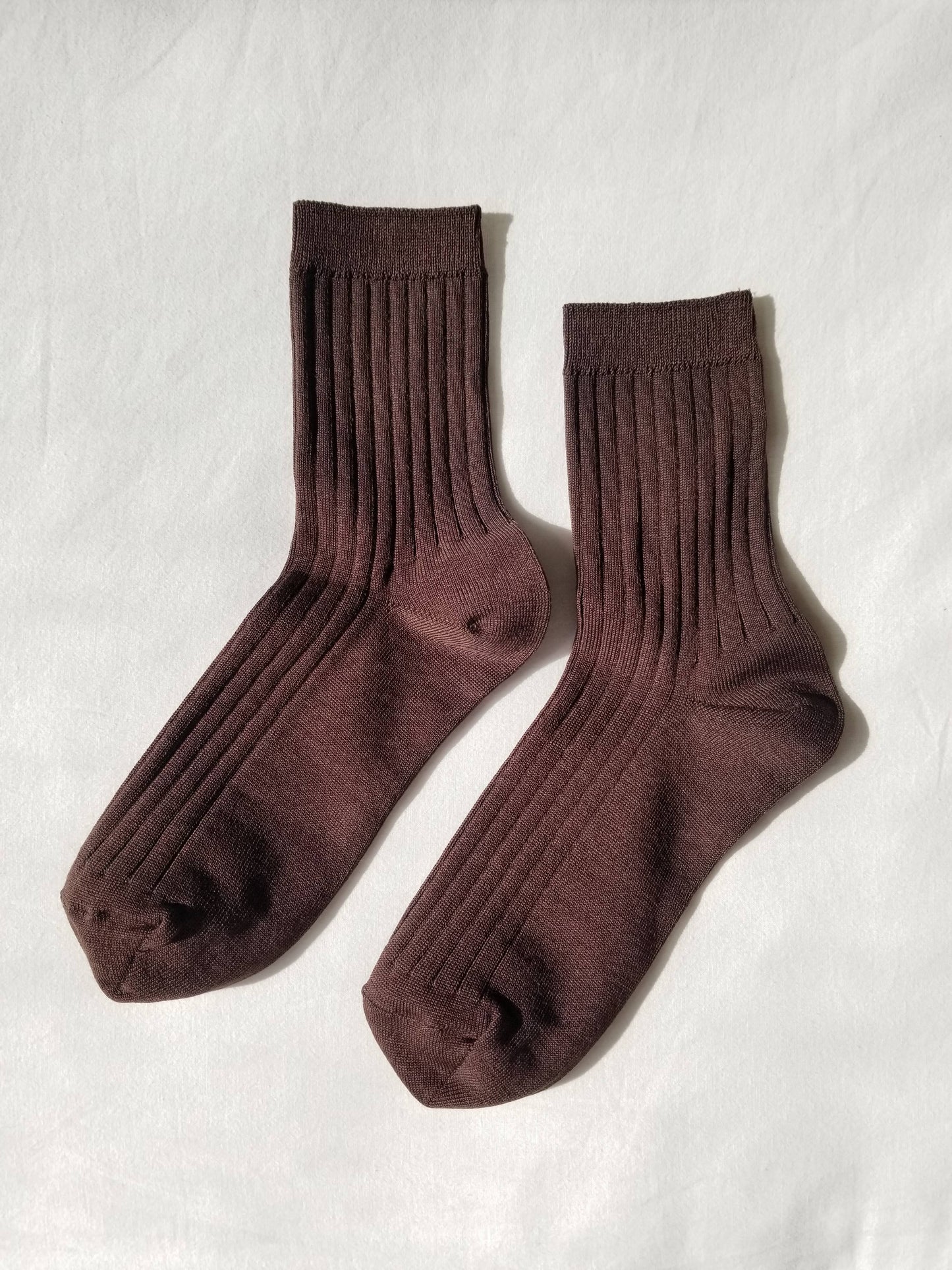 Her Socks - Mercerized Combed Cotton Rib: Pesto