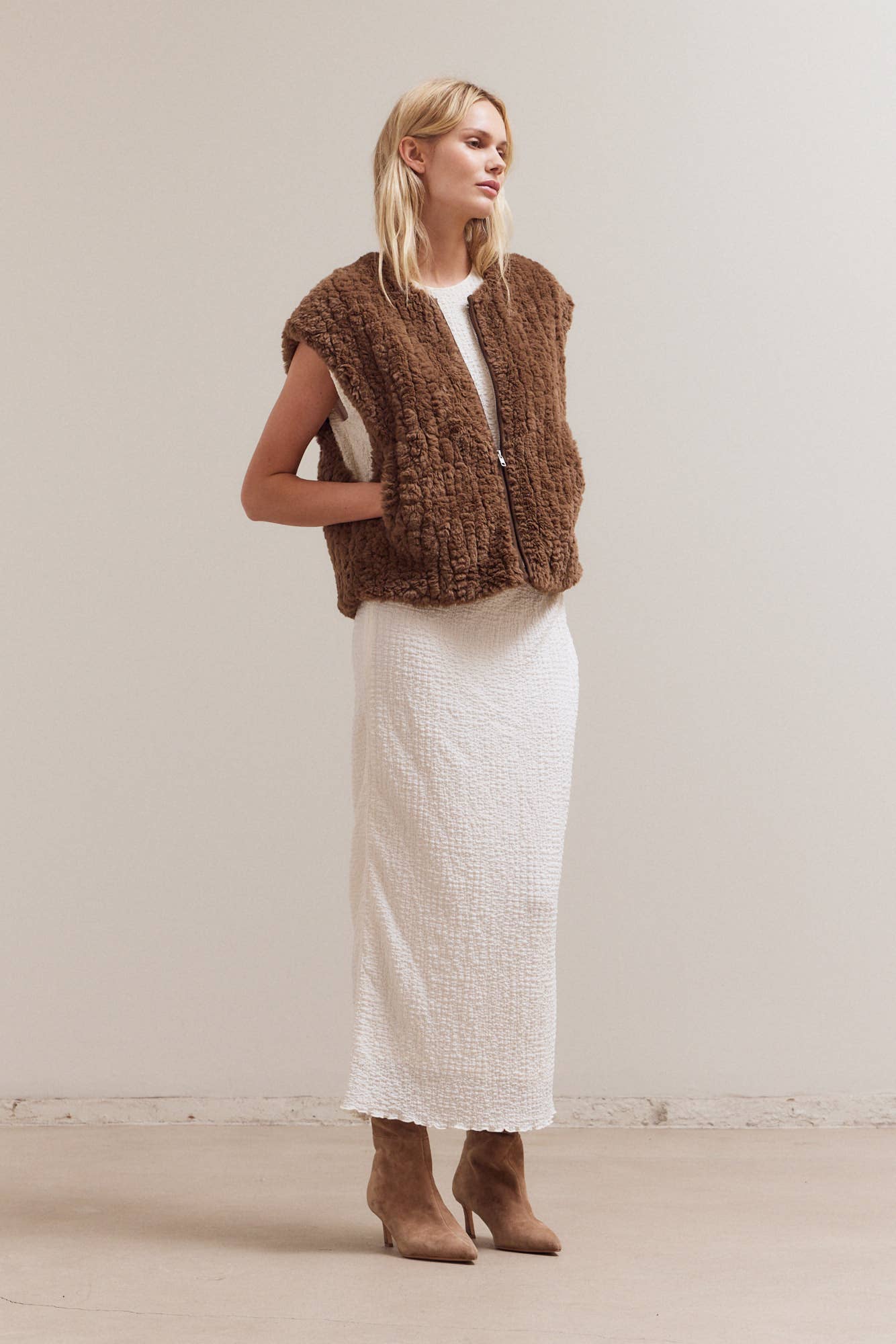 Faux Fur Zip Vest