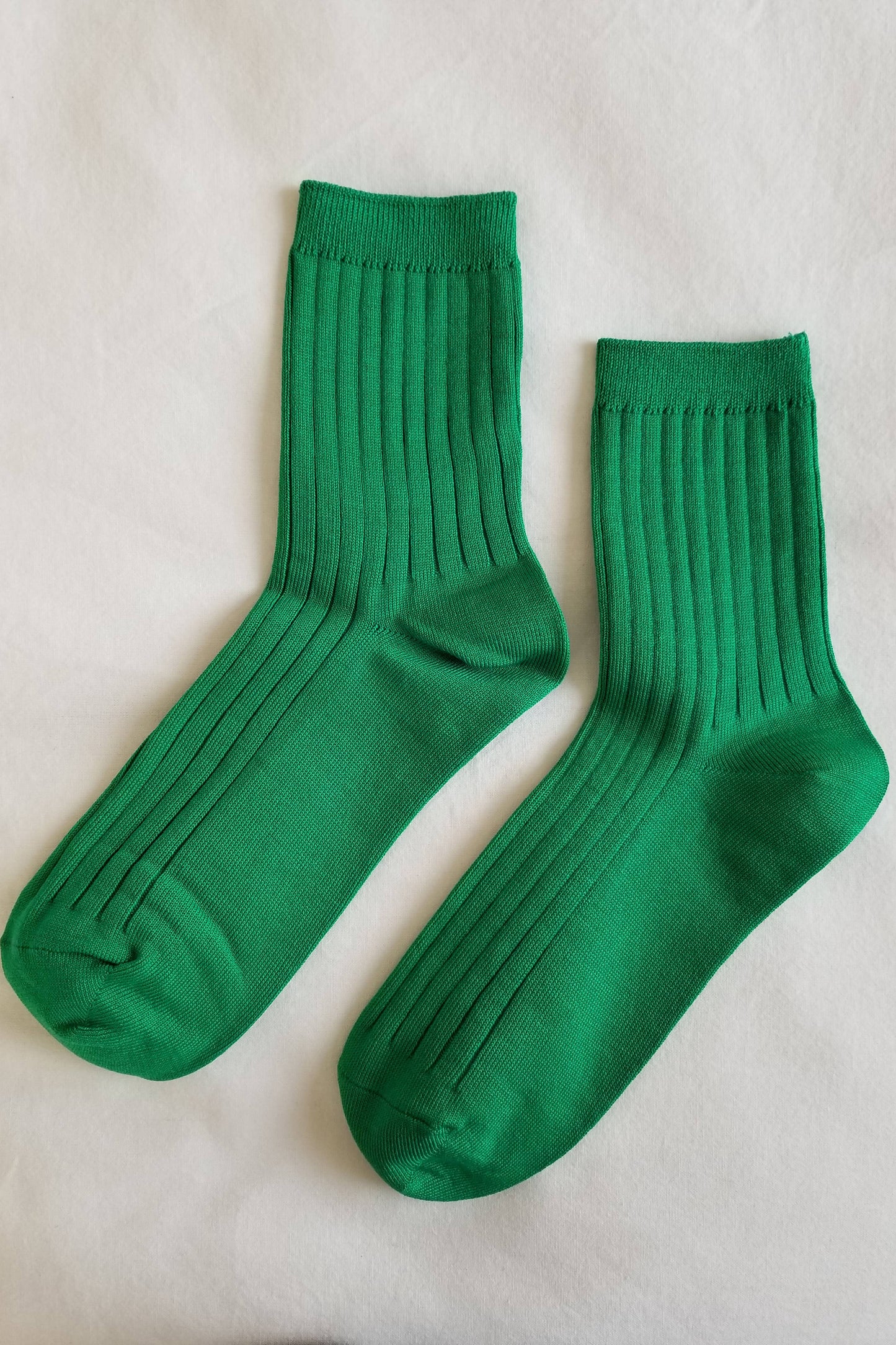Her Socks - Mercerized Combed Cotton Rib: Pesto