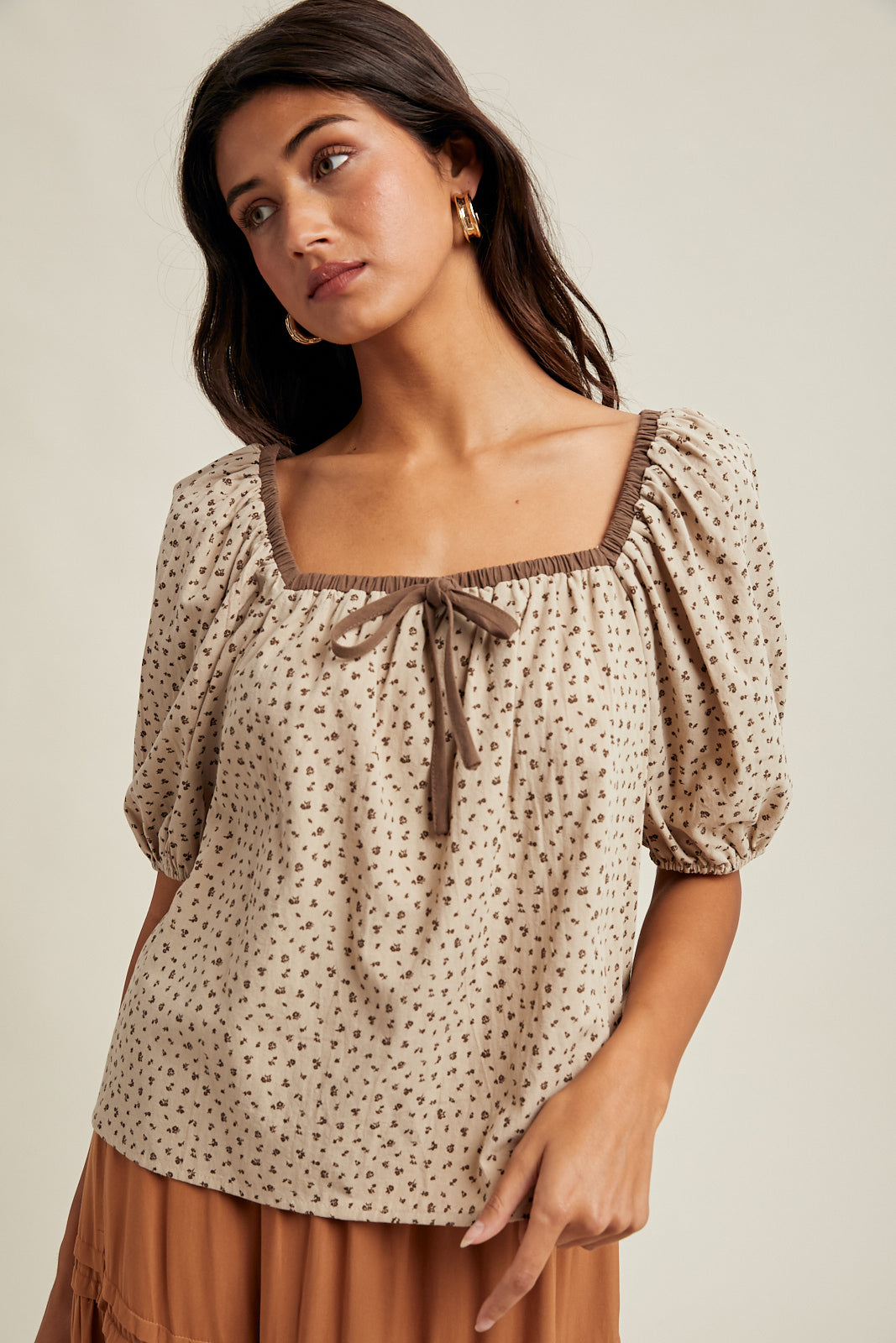 Contrast Floral Blouse
