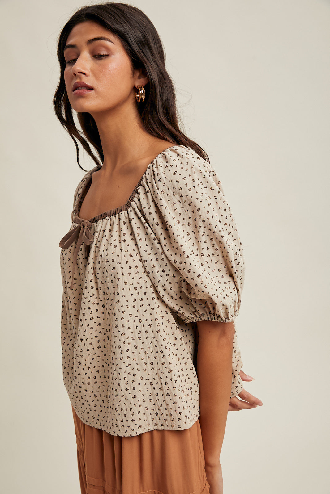 Contrast Floral Blouse