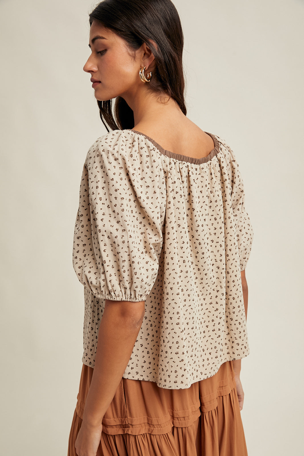 Contrast Floral Blouse