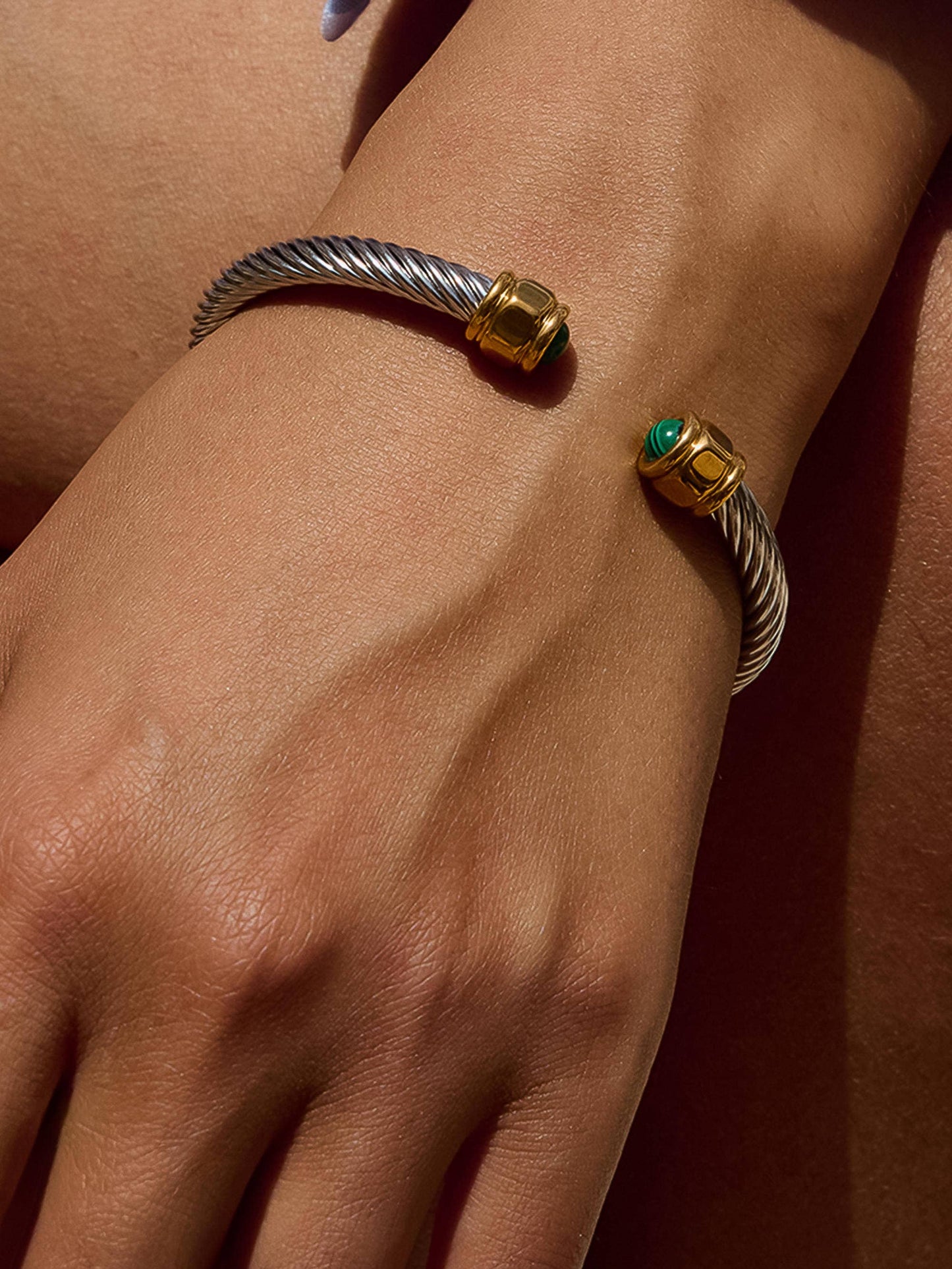 Vail Stone Braided Bangle: Multi-Colored
