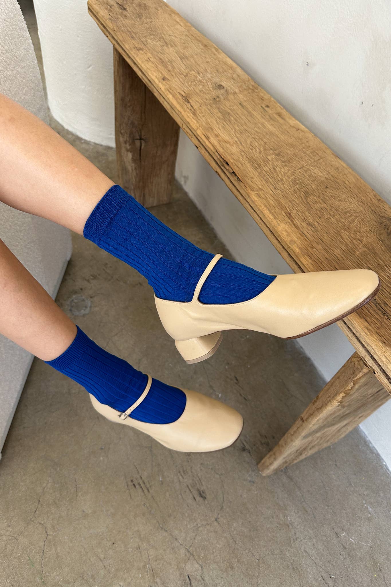 Her Socks - Mercerized Combed Cotton Rib: Pesto
