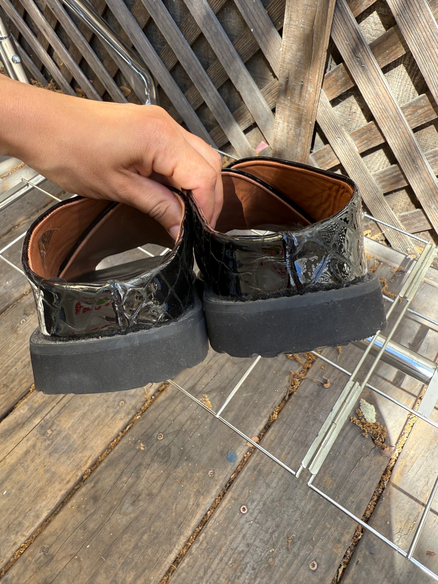 GANNI crossover platform sandals