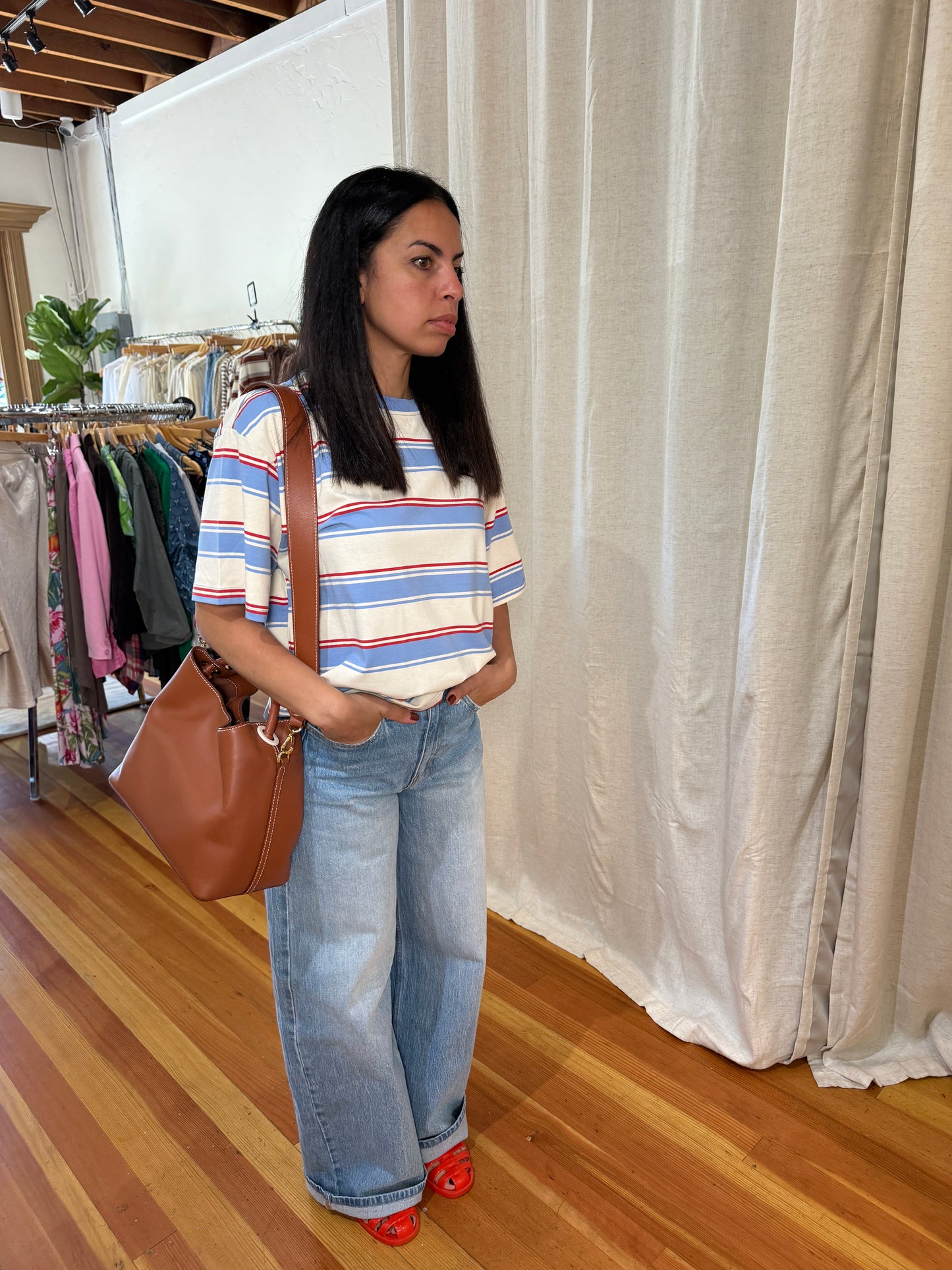 High Rise Wide Leg Jeans with Finished Hem
