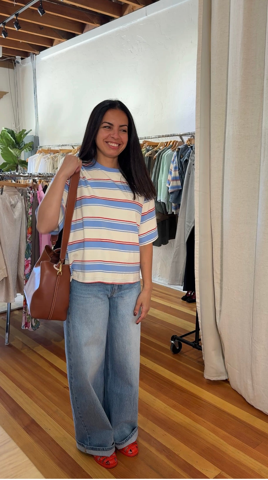 High Rise Wide Leg Jeans with Finished Hem