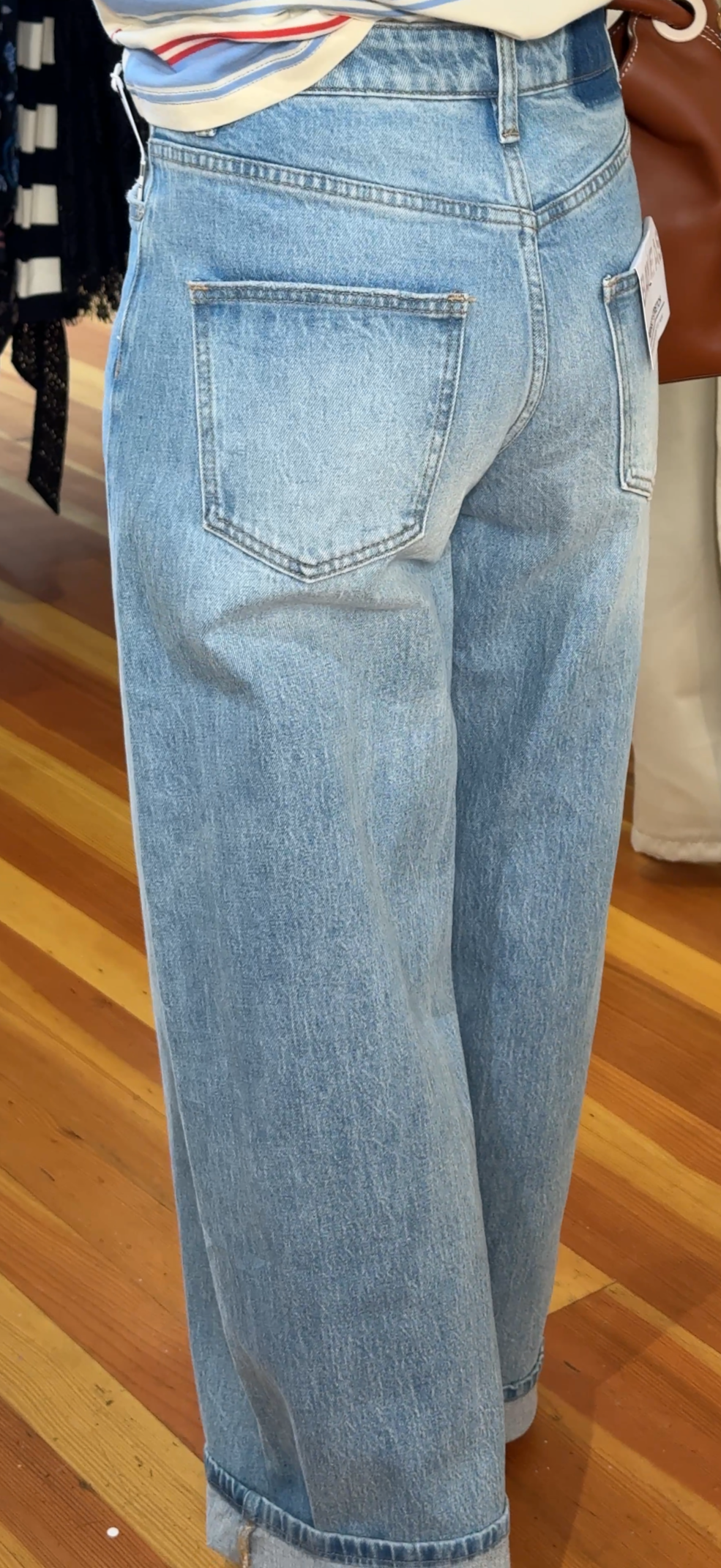 High Rise Wide Leg Jeans with Finished Hem