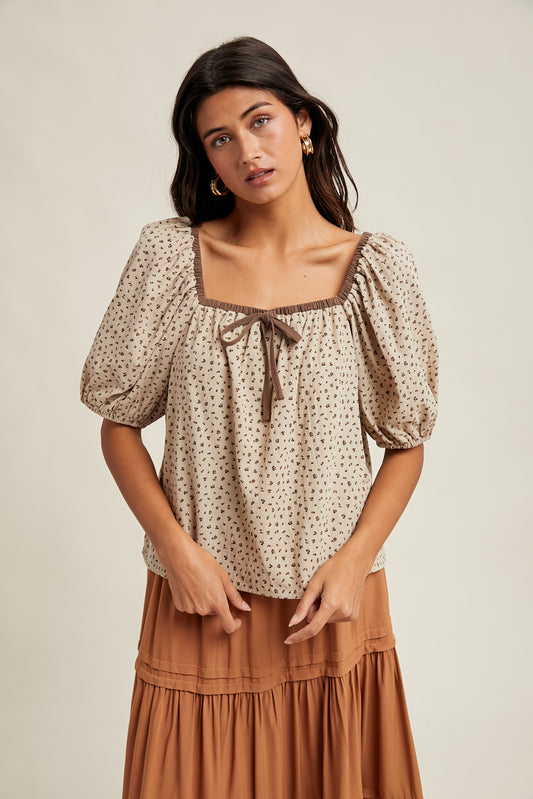 Contrast Floral Blouse