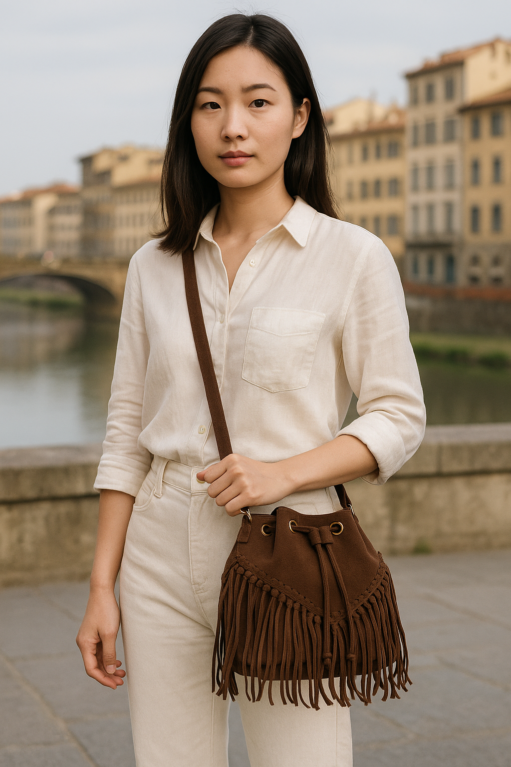 Emanuela Suede Leather Bag