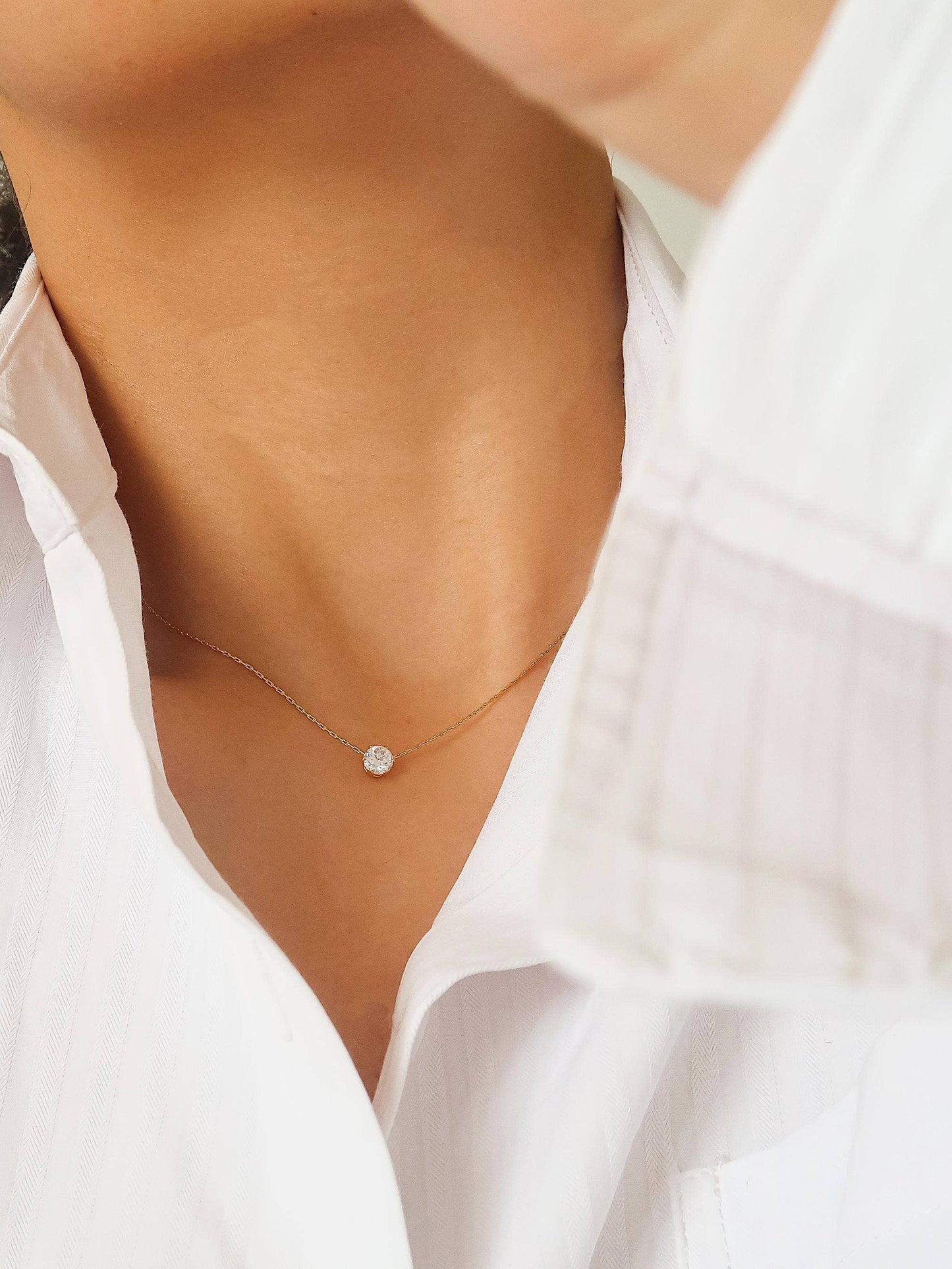 Ciara  Petite Round CZ Necklace