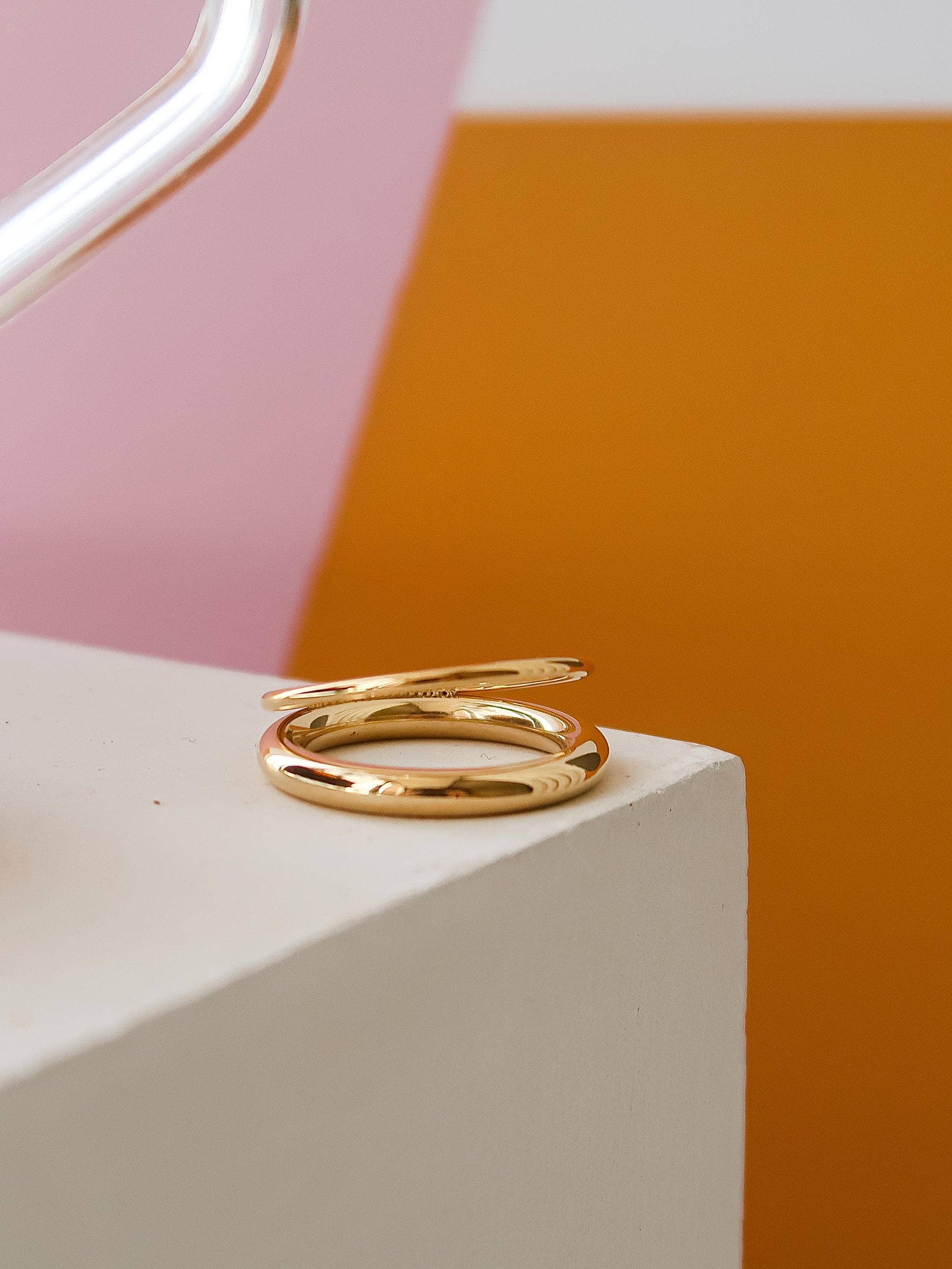 Harvey 18K Gold Non-Tarnish Classic Double Band Ring: Yellow Gold